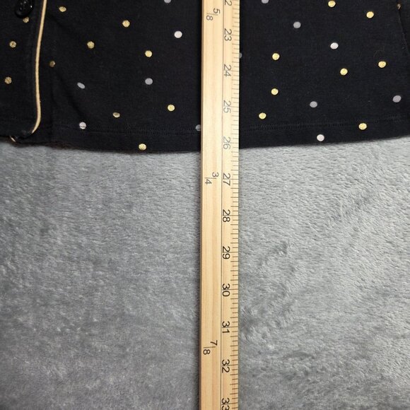 Soma Pajamas Black Gold Dot Long Sleeve Button Up M Top L Pants 2pc Set - Picture 6 of 13